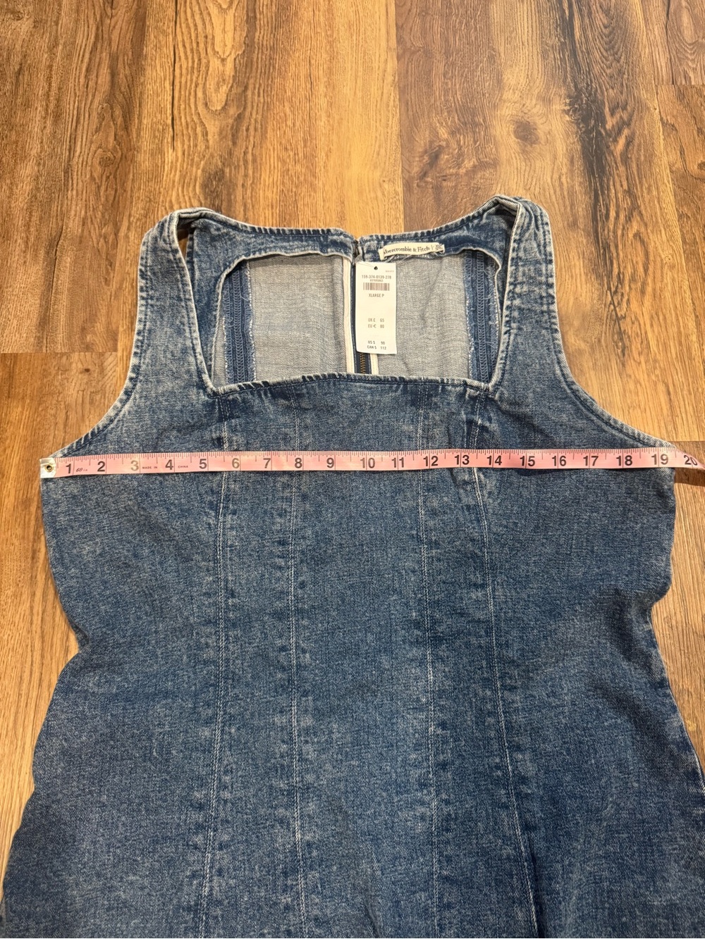 Abercrombie & Fitch NWT Mila Squareneck Denim Mini Dress Size XLP - Picture 7 of 12